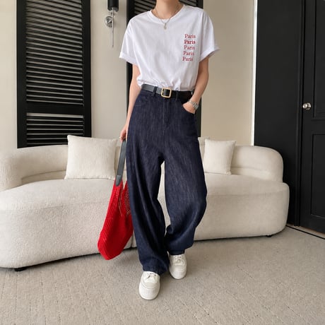 paris logo relaxed blend tee /4color　NK2235