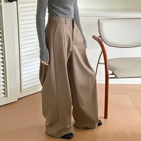 relaxed tuck wide pants /3color　NK2182