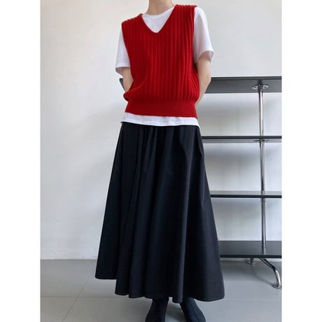 Aline high waist pleats skirt /3color　NK1391