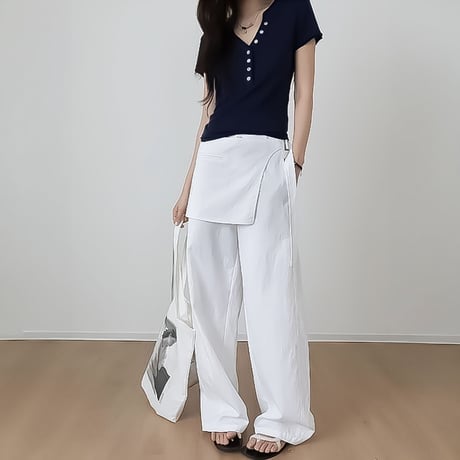 henley neck short sleeve t-shirt /3color　NK2364