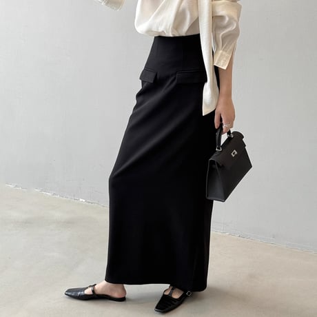 back slit straight long skirt　NK1976