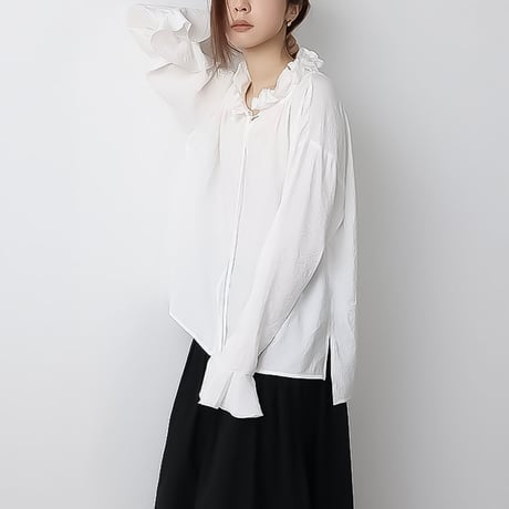 frill neck flare sleeve blouse　NK2298