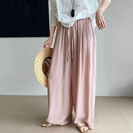 drape flowy easy pants /4color　NK1831
