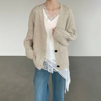chunky knit vneck cardigan /3color　NK2191