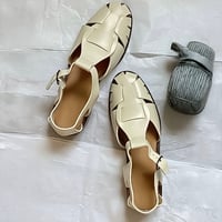 woven strap leather flat sandals /3color　NK2242