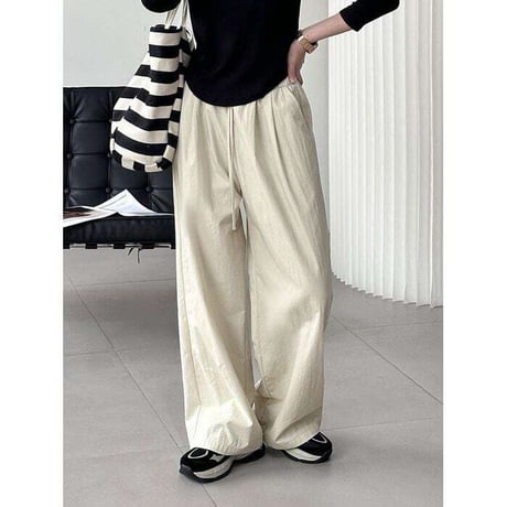 drawstring wide pants /3color　NK1138