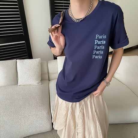 paris logo relaxed blend tee /4color　NK2235