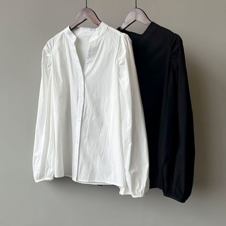 volume sleeve band collar blouse /2color　NK1945