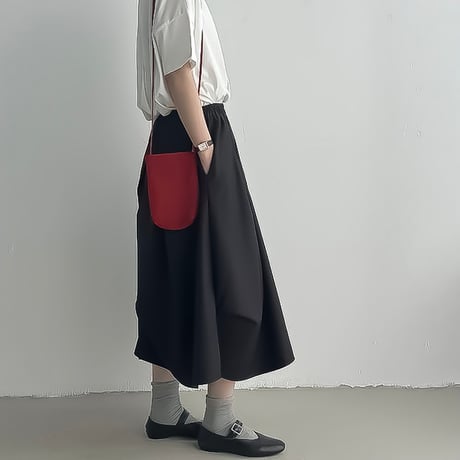 asymmetry tier gather skirt /2color　NK2296