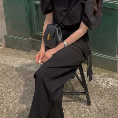 high waist ribbon wide pants /3color　NK1400