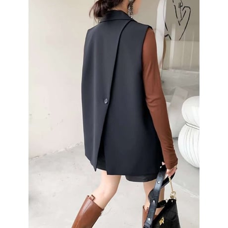 long tailored vest /2color　NK1271