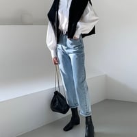 relaxed tapered light wash denim　NK2170