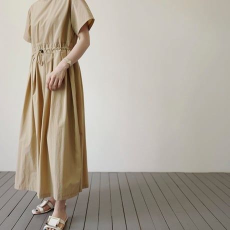 drawstring waist wide jumpsuit /2color　NK1580