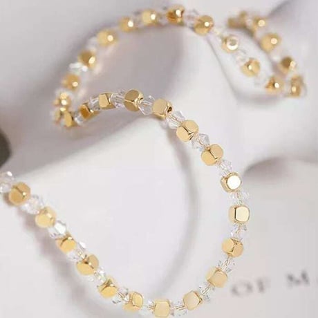 gold and clear chain necklace　NK1222