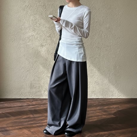 asymmetric long sleeve top /4color　NK1961
