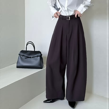 curved wide cocoon pants /2color　NK2194