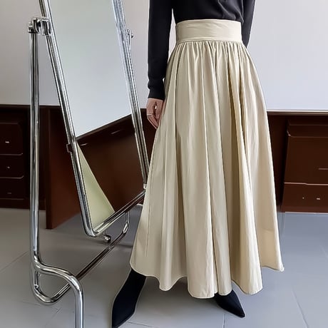 high waist flare maxi skirt /3color　NK2318