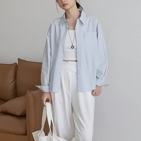 back slit button relax shirt /3color　NK2195