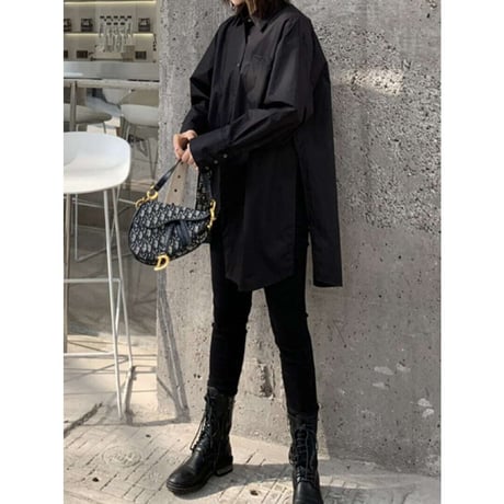 over size asymmetry shirt /2color　NK1339