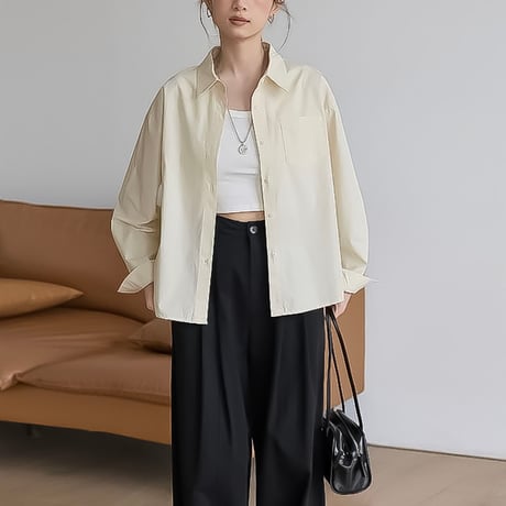 back slit button relax shirt /3color　NK2195