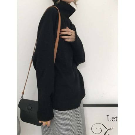 high neck rib knit /2color　NK1309