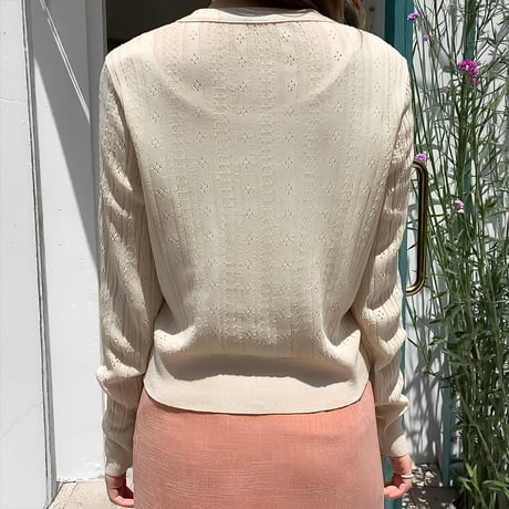pointelle knit v-neck cardigan /2color　NK2171