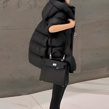 hooded volume down vest /2color　NK2093
