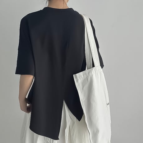 asymmetry slit box t-shirt /2color　NK2295