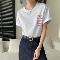paris logo relaxed blend tee /4color　NK2235