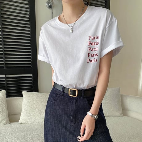 paris logo relaxed blend tee /4color　NK2235