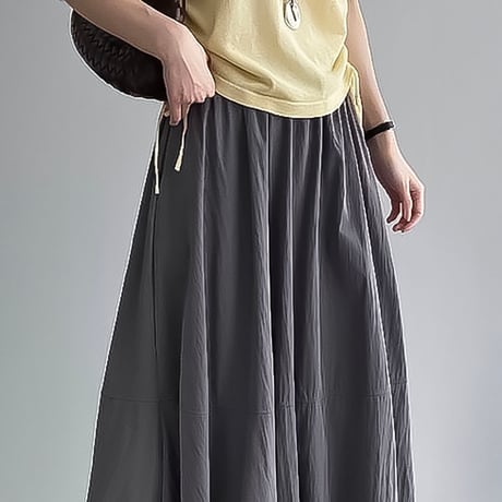 balloon silhouette long skirt /4color　NK2248