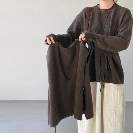 knit vest & pullover set /2color　NK2063