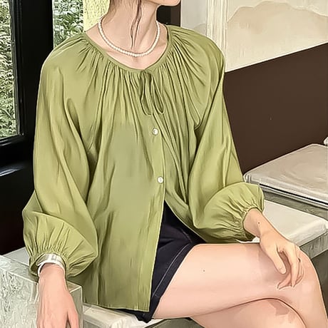 gathering 2-way airy blouse  /2color　NK2212