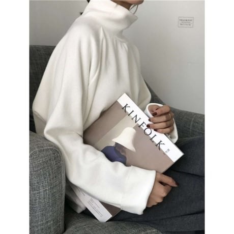 high neck rib knit /2color　NK1309