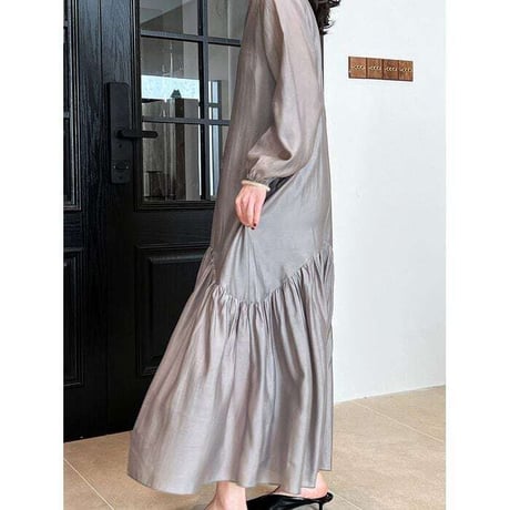 relax-fit v-neck one-piece /2color　NK1099
