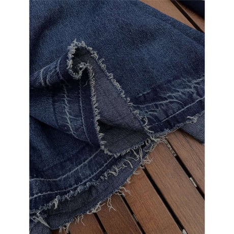 cut off maxi denim skirt　NK1389