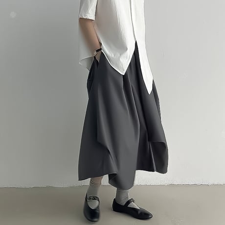 asymmetry tier gather skirt /2color　NK2296