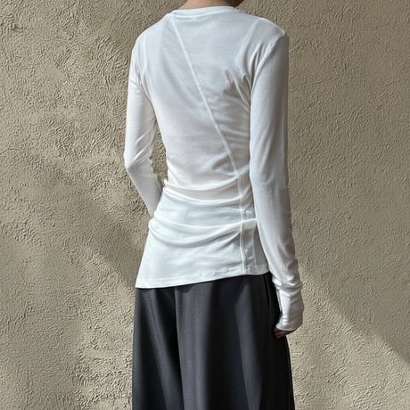 asymmetric long sleeve top /4color　NK1961