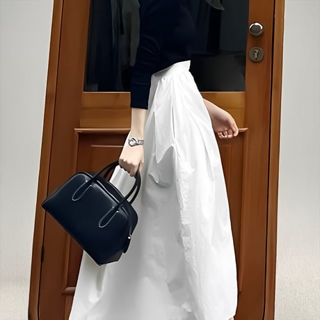 volume tuck flare A-line skirt　NK2173