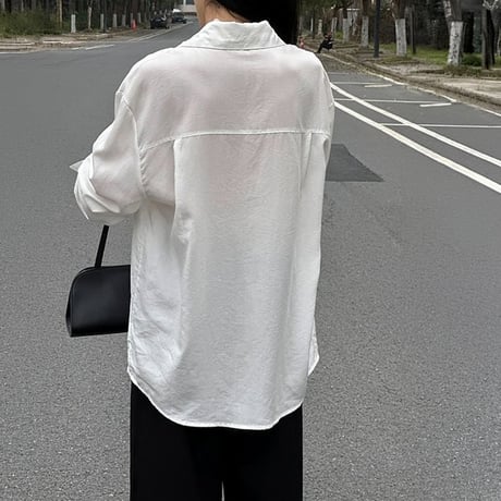 lace trim tencel long shirt /2color　NK2274