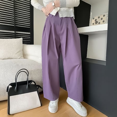 tuck detail relax wide pants /3color　NK2283