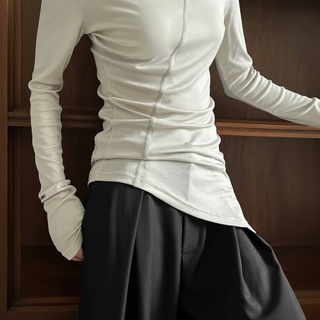 asymmetric long sleeve top /4color　NK1961