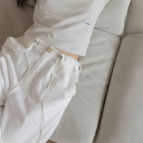 drawstring waist wide pants /3color　NK2372