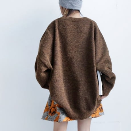 big size knit pullover /3color　NK1716
