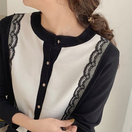 bicolor stripe race design cardigan　NK1348