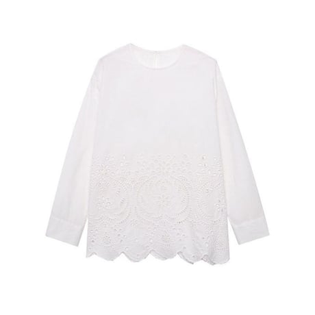 eyelet lace scallop hem set-up　NK2307
