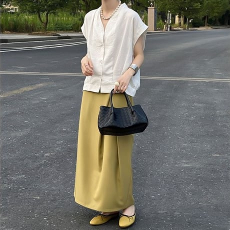 asymmetric waist drape skirt /2color　NK1947