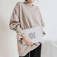 lace-up sleeve pullover　NK1090