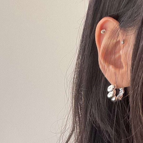 twist hoop pierce /2color　NK1208