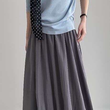 balloon silhouette long skirt /4color　NK2248